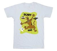 Scooby Doo Boy's Scary Boo Cotton T-Shirt in White | Size: 5-6 Years Scooby Doo White 5-6 Years