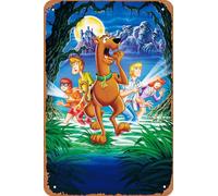 Scooby-Doo Cartoon Movie Poster Retro Tin Sign Vintage Look Metal Sign for Children's Room Bedroom Home Wall Art Decor Kids Gifts 12 X 8 inch
