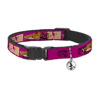 Scooby Doo Cat Collar, Breakaway Collar with Bell, Scooby Doo On the Case Sniffing Pose Pink, 8.5 to 12 Inches 0.5 Inch Wide