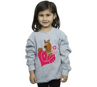 Scooby Doo Girl's Love Heart Sweatshirt in Grey | Size: 3-4 Years Scooby Doo Grey 3-4 Years