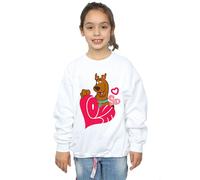 Scooby Doo Girl's Love Heart Sweatshirt in White | Size: 3-4 Years Scooby Doo White 3-4 Years