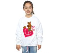 Scooby Doo Girl's Love Heart Sweatshirt in White | Size: 9 Years Scooby Doo White 9 Years