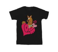 Scooby Doo Girl's Love Heart T-Shirt in Black | Size: 3-4 Years Scooby Doo Black 3-4 Years