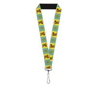 Scooby Doo Lanyard, Scooby Doo Pose and Dog Tag Blocks Yellow Blue, Elastic