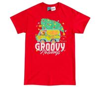 Scooby Doo Men's Groovy Holidays T-Shirt in Red | Size: Medium Scooby Doo Red M