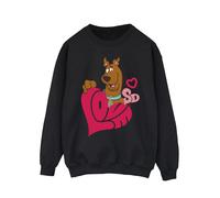 Scooby Doo Men's Love Heart Sweatshirt in Black | Size: 4XL Scooby Doo Black 4XL