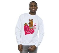 Scooby Doo Men's Love Heart Sweatshirt in White | Size: Large Scooby Doo White L