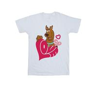 Scooby Doo Men's Love Heart T-Shirt in White | Size: Large Scooby Doo White L