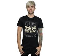 Scooby Doo Men's Scary Castle Cotton Slim T-Shirt in Black | Size: Large Scooby Doo Black L