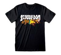 Scooby Doo Men's Scooby Flaming T-Shirt in Black | Size: Small Scooby Doo Black S