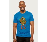 Scooby Doo Men's Shaggy Holding Scooby T-Shirt in Bright Blue | Size: 2XL Scooby Doo Bright Blue 2XL