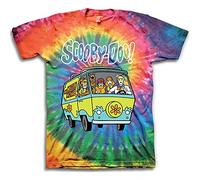 Scooby Doo Mens Throwback Shirt, Shaggy, Velma Tee - Throwback Classic T-Shirt, Multicolor Tie Dye, Large