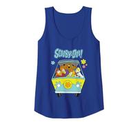 Scooby Doo Mystery Machine Group Tank Top, Women, Royal Blue, XX-Large