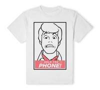 Scooby Doo Official Hold The Phone T-Shirt - White | Size: Small Scooby Doo White S