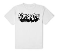 Scooby Doo Official Retro Mono Logo T-Shirt - White | Size: Medium Scooby Doo White M