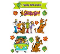 Scooby (Doo) Personalised Cake Scene Premium Icing Sheet Cake Decorating Kit & Matching Cupcake Toppers (Cake kit)