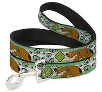 Scooby Doo Pet Leash, Dog Leash, Scooby Doo Sneaking Pose and Monster Eyes Greens, 4 Feet Long 1.5 Inch Wide