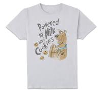 Scooby Doo Powered By Milk & Cookies Men's T-Shirt - White | Size: Small Scooby Doo White S