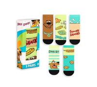 Scooby-Doo! Unisex Kids Multicoloured Calf Socks Set of 5 | Scooby Snacks & Mystery Machine Cartoon Design | Everyday Wear for Children | Fun Character Socks - 9-12 UK Child