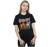 Scooby Doo Women's Classic Group Cotton Boyfriend T-Shirt in Black | Size: 3XL Scooby Doo Black 3XL