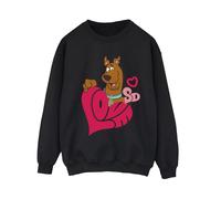 Scooby Doo Women's Love Heart Sweatshirt in Black | Size: Small Scooby Doo Black S