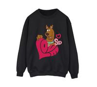 Scooby Doo Women's Love Heart Sweatshirt in Black | Size: XL Scooby Doo Black XL