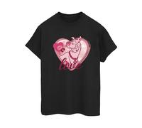 Scooby Doo Women's Love Kisses Cotton Boyfriend T-Shirt in Black | Size: Medium Scooby Doo Black M