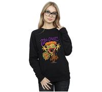 Scooby Doo Women's Pizza Ghost Sweatshirt in Black | Size: 2XL Scooby Doo Black 2XL
