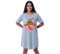 Scooby-Doo Womens' Scooby Ruv You Nightgown Sleep Pajama Shirt (X-Small)