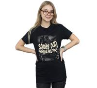 Scooby Doo Women's Where Are You? Cotton Boyfriend T-Shirt in Black | Size: Medium Scooby Doo Black M
