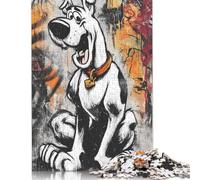 Scooby-Doo Wooden Jigsaw Puzzles 500 Pieces for Adults Fun Decoration Toy Intellectual Game Education Game Stress Relief Relaxation And Intelligence 500pcs (52x38cm)