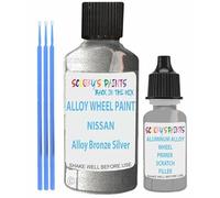 SCOOBYS PAINTS BACK IN THE MIX Alloy Wheel Repair Touch Up Paint Compatible With Nissan Rims Curbing Scratch Stone Chip With Anti Rust Grey Primer