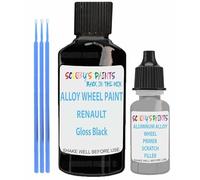 SCOOBYS PAINTS BACK IN THE MIX Alloy Wheel Repair Touch Up Paint Compatible With Renault Rims Curbing Scratch Stone Chip With Anti Rust Grey Primer