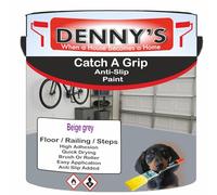 SCOOBYS PAINTS BACK IN THE MIX Catch A Grip Anti Slip Floor Paint - Non Slip Coating for Steps, Railings & Garages - 170 Colours, High Adhesion, Quick Dry, Multiple Sizes (Beige grey, 1 Litre Tin)