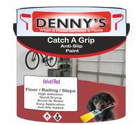 SCOOBYS PAINTS BACK IN THE MIX Catch A Grip Anti Slip Floor Paint - Non Slip Coating for Steps, Railings & Garages - 170 Colours, High Adhesion, Quick Dry, Multiple Sizes (Velvet Red, 1 Litre Tin)