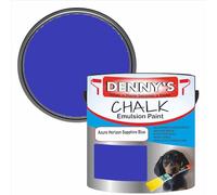 SCOOBYS PAINTS BACK IN THE MIX Chalk Emulsion Matt Paint, Water-Based, No Primer Required, For Walls and Furniture Dark Blue, (Azure Horizon Sapphire Blue, 2.5L Tin)
