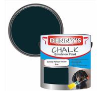 SCOOBYS PAINTS BACK IN THE MIX Chalk Emulsion Matt Paint, Water-Based, No Primer Required, For Walls and Furniture Dark Blue, (Serenity Harbour Horizon Blue, 2.5L Tin)
