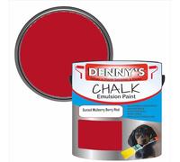 SCOOBYS PAINTS BACK IN THE MIX Chalk Emulsion Matt Paint, Water-Based, No Primer Required, For Walls and Furniture Red, (Sunset Mulberry Berry Red, 2.5L Tin)