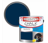 SCOOBYS PAINTS BACK IN THE MIX Chalk Emulsion Matt Paint, Water-Based, No Primer Required, For Walls and Furniture Dark Blue, (Ocean Storm Blue, 250Ml Tin)