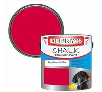 SCOOBYS PAINTS BACK IN THE MIX Chalk Emulsion Matt Paint, Water-Based, No Primer Required, For Walls and Furniture Red, (Berry Charm Coral Red, 2.5L Tin)