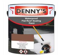 SCOOBYS PAINTS BACK IN THE MIX Chlorinated Rubber Flat Roof Paint - Waterproof Roof Sealer & Leak Repair Coating, Quick Drying, High Adhesion (Clay brown, 2.5 Litre Tin)