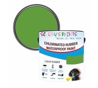SCOOBYS PAINTS BACK IN THE MIX Chlorinated Rubber Waterproof Paint, Liquid Rubber, 250ML, Multiple Metallic Colours And Solids (RAL6018 YELLOW GREEN)