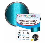 SCOOBYS PAINTS BACK IN THE MIX Chlorinated Rubber Waterproof Paint, Liquid Rubber, 250ML, Multiple Metallic Colours And Solids (Light Blue Metallic)