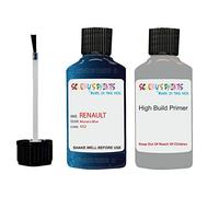 SCOOBYS PAINTS BACK IN THE MIX Compatible With Renault Monaco Blue 432 - Paint Touch Up With Anti Rust Grey Primer Undercoat