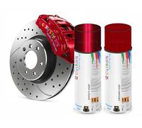 SCOOBYS PAINTS BACK IN THE MIX High Heat Resistant Gloss Brake Caliper Paint Wheel Engine Restore Metal (Wicked Red 2-Stage Special Metallic, 250ml)