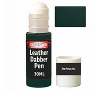 SCOOBYS PAINTS BACK IN THE MIX Leather Dabber Pen, 30ml, Leather Recolouring Paint Dye Balm Sofas, Repair Faded & Scratched Upholstery Car Seats, Shoes and Clothing, Green Shades (Sage Pampas Trim)