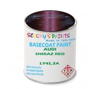 SCOOBYS PAINTS BACK IN THE MIX Paint Compatible With Audi Shiraz Red Ly4S,3A Basecoat Rfu Ready For Use - Spray Gun Automotive Colour (2.5 Litres)