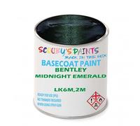 SCOOBYS PAINTS BACK IN THE MIX Paint Compatible With Bentley Midnight Emerald Lk6M,2M Basecoat Rfu Ready For Use - spray Automotive Colour (250Ml)