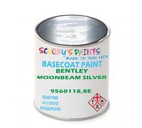 SCOOBYS PAINTS BACK IN THE MIX Paint Compatible With BENTLEY Moonbeam Silver 9560118,8E NEAT Basecoat - Unthinned Automotive Colour (2.5 Litres)