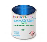 SCOOBYS PAINTS BACK IN THE MIX Paint Compatible With BMW Portimao Blau C31 NEAT Basecoat - Unthinned Automotive Colour (1 Litre)